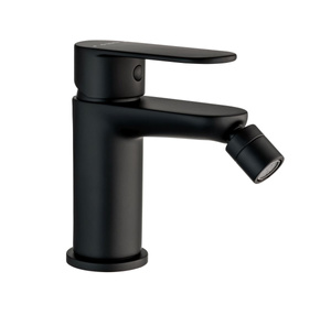 Bateria bidetowa Deante Alpinia czarna wyposażona w aerator oraz korek click-clack