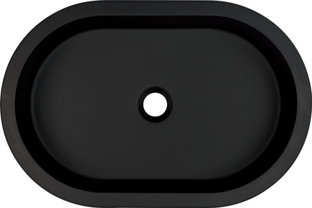 Umywalka podblatowa/wpuszczana ceramiczna Deante Silia czarna umywalka wykonana z wysokiej jakości ceramiki pokrytej powłoką antybakteryjną