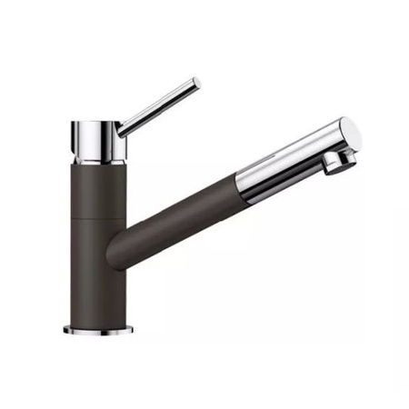Bateria kuchenna Blanco Kano-S kawowy/chrom nowoczesna bateria do zlewu z wyciąganą wylewką szczególnie polecana do zlewozmywaków kompaktowych