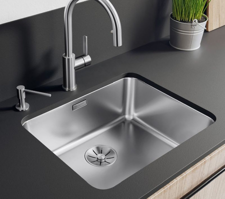 Zlewozmywak Blanco Solis 700-U stal szczotkowana zlew jednokomorowy podwieszany odpływ InFino