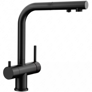 Bateria kuchenna Blanco Fontas-S II czarny mat funkcjonalna bateria z praktyczną wyciąganą wylewką i podłączeniem do filtra wody