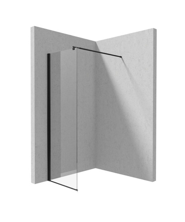 Ścianka prysznicowa prysznicowa/walk-in systemu Deante Kerria Plus 70 cm czarna przesuwna ścianka prysznicowa z powłoką hydrofobową system modułowy