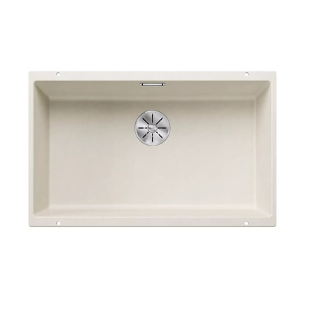Zlewozmywak Blanco Subline 700-U Silgranit delikatny biały zlew jednokomorowy podwieszany ponadczasowy elegancki prosty kształt