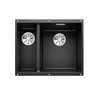 Zlewozmywak Blanco Subline 340/160-U Silgranit czarny prawa zlew podwieszany 1,5-komorowy z odpływem InFino o niezwykłym designie podwieszanej komory