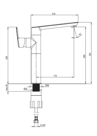 Bateria umywalkowa wysoka Deante Arnika złoto szczotkowane innowacyjna powłoka nanoszona metodą PVD