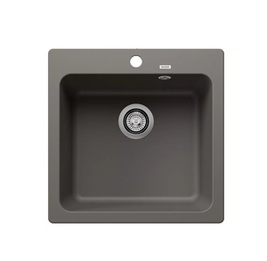 Zlewozmywak Blanco Naya 5 Silgranit wulkaniczny szary zlew wpuszczany w blat jednokomorowy prosty kształt pasuje do każdej aranżacji kuchni