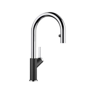 Bateria kuchenna Blanco Carena-S Vario czarny/chrom z wyciąganą wylewką klasycznie nowoczesna bateria z segmentu Premium