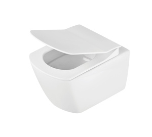 Miska WC wisząca ceramiczna Deante Anemon biała miska bezkołnierzowa ułatwiająca utrzymanie czystości i higieny deska wolnoopadająca