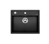 Zlewozmywak Blanco Dalago 6-F Silgranit antracyt zlew wpuszczany na równi z blatem jednokomorowy korek automatyczny prosty kształt i duża pojemność