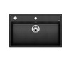 Zlewozmywak Blanco Dalago 8 Silgranit antracyt zlew wpuszczany w blat jednokomorowy korek automatyczny prosty kształt i duża pojemność