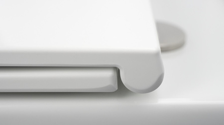 Miska WC kompakt ceramiczna Deante Jasmin biała miska bezkołnierzowa ułatwiająca utrzymanie czystości i higieny deska wolnoopadająca