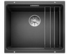 Zlewozmywak Blanco Etagon 500-U Silgranit antracyt zlew podwieszany jednokomorowy z odpływem InFino i szynami ze stali szlachetnej