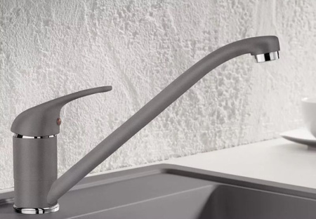 Bateria kuchenna Blanco Daras Silgranit-Look wulkaniczny szary przeznaczona do niewielkich zlewozmywaków