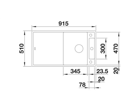 Zlewozmywak Blanco Axia III 5 S Silgranit szarość skały zlew wpuszczany w blat jednokomorowy odwracalny korek automatyczny deska jesionowa