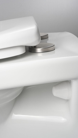 Miska WC wisząca ceramiczna Deante Boro biała miska bezkołnierzowa ułatwiająca utrzymanie czystości i higieny deska wolnoopadająca