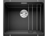 Zlewozmywak Blanco Etagon 500-U Silgranit czarny zlew podwieszany jednokomorowy z odpływem InFino i szynami ze stali szlachetnej