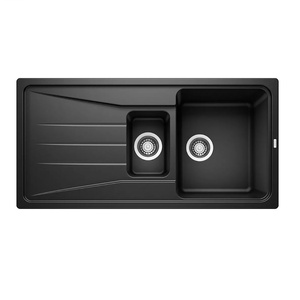 Zlewozmywak Blanco Sona 6 S Silgranit czarny zlew wpuszczany w blat 1,5-komorowy odwracalny nowoczesna oryginalna forma