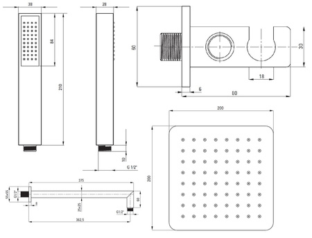 Zestaw prysznicowy podtynkowy Deante Anemon chromowana bateria z przełącznikiem funkcji zestaw z głowicą natryskową i słuchawką