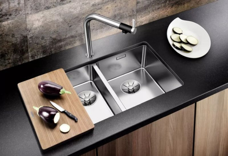 Zlewozmywak Blanco Andano 340/180-U stal polerowana zlew 1,5-komorowy podwieszany prawa o niepowtarzalnym designie