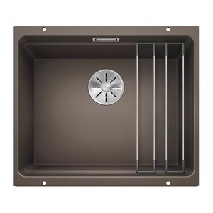Zlewozmywak Blanco Etagon 500-U Silgranit kawowy zlew podwieszany jednokomorowy z odpływem InFino i szynami ze stali szlachetnej