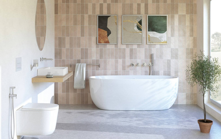 Miska WC wisząca ceramiczna Deante Jasmin biała miska bezkołnierzowa ułatwiająca utrzymanie czystości i higieny deska wolnoopadająca