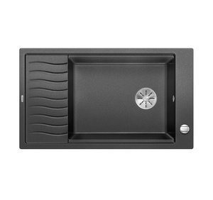 Zlewozmywak Blanco Elon XL 8 S Silgranit antracyt zlew wpuszczany w blat jednokomorowy z odpływem InFino odwracalny korek automatyczny kratka ociekowa przestronne rozwiązanie do niewielkich kuchni