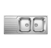 Zlewozmywak Blanco Dinas 8 S stal szczotkowana zlew dwukomorowy odwracalny wpuszczany w blat ponadczasowy wygląd