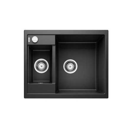 Zlewozmywak Blanco Metra 6 Silgranit czarny zlew wpuszczany w blat 1,5-komorowy odwracalny korek automatyczny nowy prosty kształt