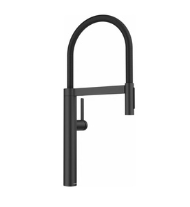 Bateria kuchenna Blanco Culina-S II czarny mat bateria z praktyczną wyciąganą wylewką elegancki design minimalistyczne wykończenie