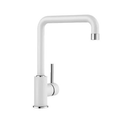 Bateria kuchenna Blanco Mili Silgranit-Look biała bateria elegancki design minimalistyczne wykończenie