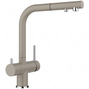 Bateria kuchenna Blanco Fontas-S II Silgranit-Look tartufo funkcjonalna bateria z wyciąganą wylewką i podłączeniem do filtra wody