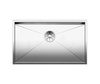 Zlewozmywak Blanco Zerox 700-U stal polerowana zlew podwieszany jednokomorowy z odpływem InFino charakterystyczna geometryczna konstrukcja