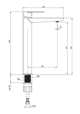 Bateria umywalkowa wysoka Deante Alpinia złoty innowacyjna powłoka nanoszona metodą PVD aerator typu coin-slot