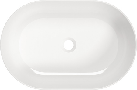 Umywalka nablatowa ceramiczna Deante Round biała owalna umywalka wykonana z wytrzymałej ceramiki powłoka antybakteryjna