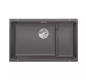 Zlewozmywak Blanco Subline 700-U Level Silgranit szarość skały zlew podwieszany jednokomorowy z odpływem InFino o niezwykłym designie podwieszanej komory