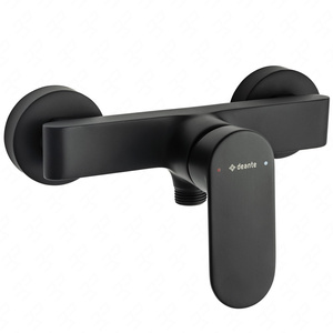 Bateria prysznicowa ścienna Deante Alpinia czarna bateria wyposażona w zawory zwrotne innowacyjna powłoka nanoszona metodą Nero
