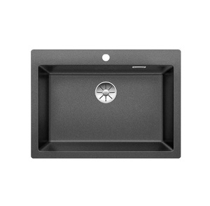 Zlewozmywak Blanco Pleon 8 Silgranit antracyt zlew wpuszczany w blat jednokomorowy z odpływem InFino o ponadczasowym eleganckim kształcie