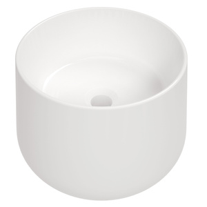 Umywalka nablatowa ceramiczna Deante Arnika biała okrągła wysoka umywalka wykonana z wytrzymałej ceramiki powłoka antybakteryjna