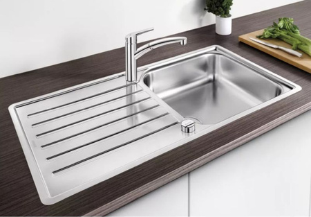 Zlewozmywak Blanco Lantos XL 6 S-IF stal szczotkowana zlew jednokomorowy odwracalny wpuszczany w blat korek automatyczny