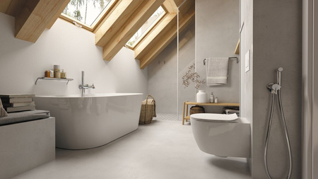 Miska WC wisząca ceramiczna Deante Silia biała miska bezkołnierzowa ułatwiająca utrzymanie czystości i higieny deska wolnoopadająca