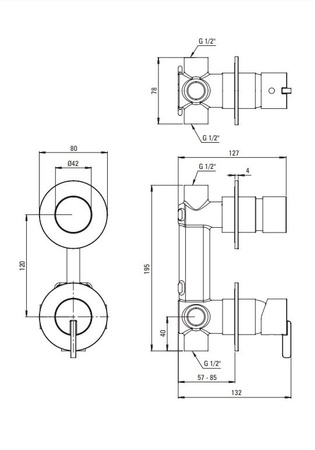 Bateria prysznicowa podtynkowa z przełącznikiem natrysku Deante Silia titanium innowacyjna wytrzymała i łatwa w czyszczeniu powłoka Titanium