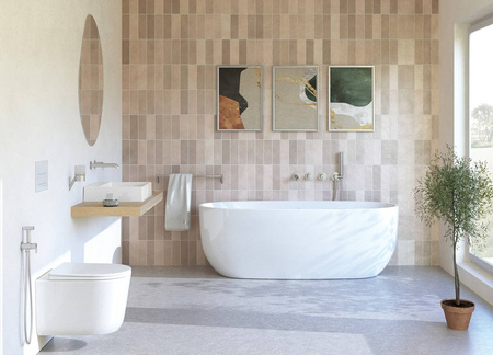 Wanna wolnostojąca owalna Deante Alpinia 170 cm biała wykonanie z trwałego materiału akrylowego syfon z korkiem click-clack