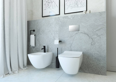 Bateria bidetowa Deante Arnika czarna modny design bateria z ruchomą końcówką wylewki korpus wykonany z mosiądzu