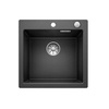 Zlewozmywak Blanco Pleon 5 Silgranit antracyt zlew wpuszczany w blat jednokomorowy z odpływem InFino korek automatyczny o ponadczasowym eleganckim kształcie