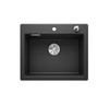 Zlewozmywak Blanco Palona 6 Ceramika PuraPlus czarny zlew wpuszczany w blat jednokomorowy odpływ InFino korek automatyczny nowoczesny klasyk z ceramiki