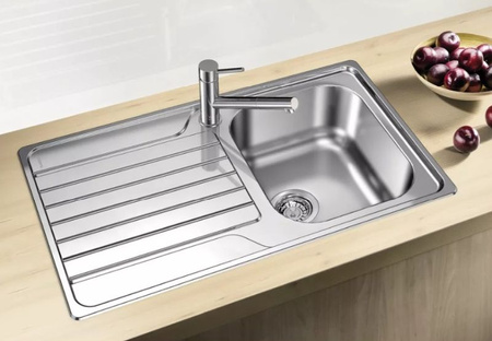 Zlewozmywak Blanco Dinas 45 S stal szlachetna szczotkowana zlew jednokomorowy odwracalny wpuszczany w blat zawsze modny wygląd