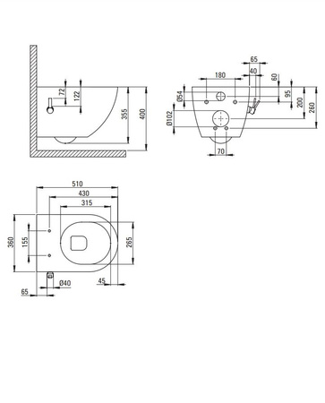 Miska WC wisząca ceramiczna z funkcją bidetu Deante Peonia biała miska bezkołnierzowa ułatwiająca utrzymanie czystości i higieny deska wolnoopadająca slim