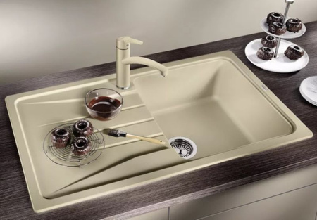 Zlewozmywak Blanco Sona 5 S Silgranit antracyt zlew wpuszczany w blat jednokomorowy odwracalny nowoczesna oryginalna forma