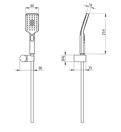 Zestaw prysznicowy punktowy Deante Alpinia chromowany słuchawka z systemem Anti-calc zestaw do baterii wannowej lub prysznicowej