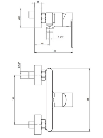 Bateria prysznicowa ścienna Deante Alpinia złota bateria wyposażona w zawory zwrotne innowacyjna powłoka nanoszona metodą PVD